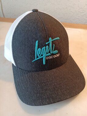 Legit Disc Golf Trucker Hat Cap Mesh Snapback Embroidered Logo Heather Gray